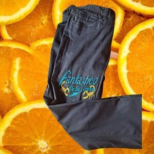 Patron Cito Mens Jeans 36x28 Dark‎ Gray Embroidered Scorpion Graphic